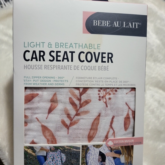 Bebe au Lait Car Seat Cover - White and Brown - Picture 6 of 9